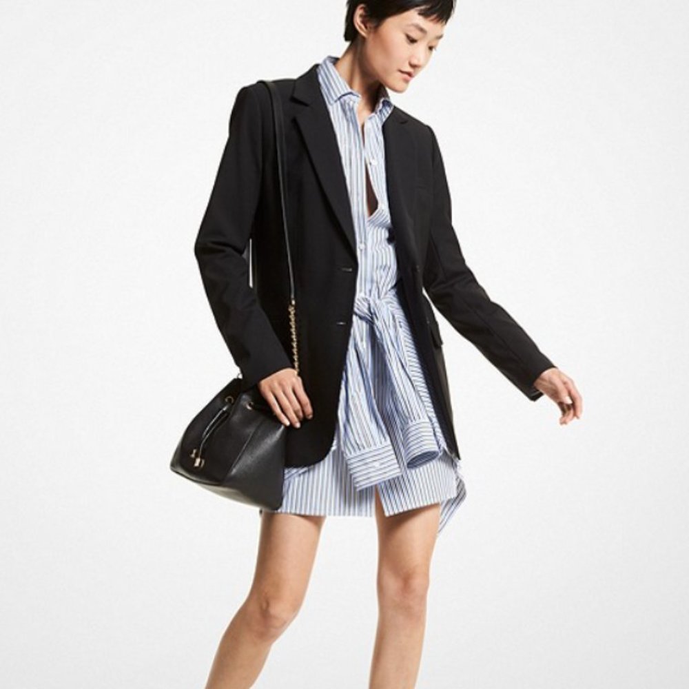 Michael Kors Black Stretch Boyfriend Blazer 2 button jacket, Sz 6